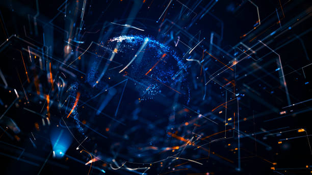istock 3d illustration of abstract sphere shape of glowing circles and particles . Global Network connection visualization . Futuristic earth globe . 3d planet concept . Science and technology background 1148255880