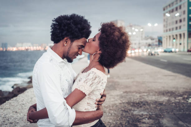istock Romantic young couple in Havana, Sunset On The Malecon 1148257717