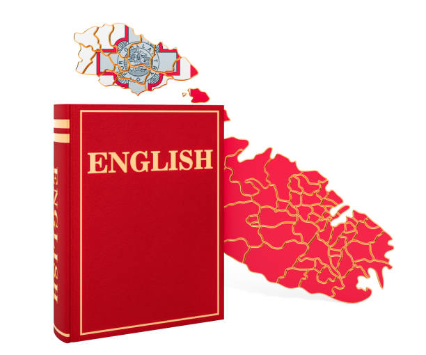 istock English language book with map of Malta, 3D rendering isolated on white background 1148262028