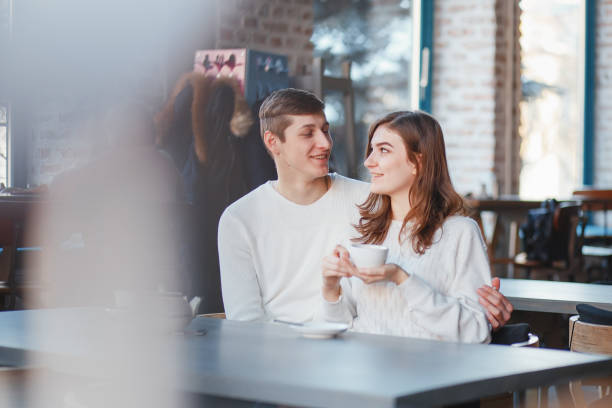 istock Couple in a cafe 1148264374