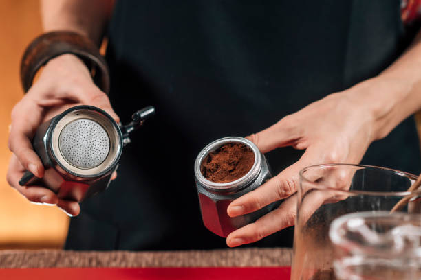 istock Making Coffee With Moka Pot, Close Up 1148265501