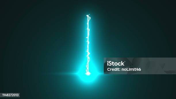 Abstract Laser Beam With Electricity Effect 3d Rendering Background Lighting Effect Floodlight Stock Photo - Download Image Now