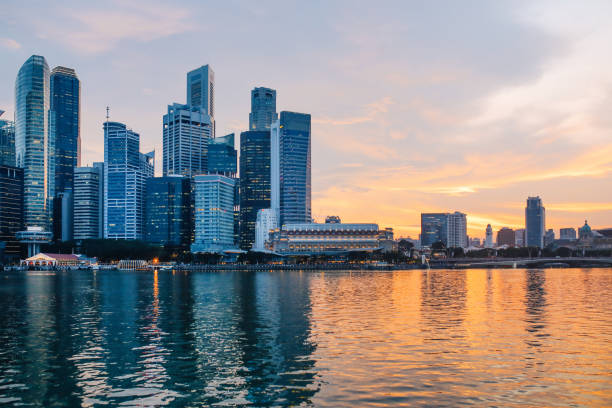 istock Singapore skyline in sunset 1148272234