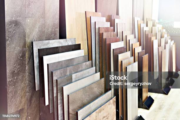 Wooden Panels On Floor And Walls In Store Stock Photo - Download Image Now - Flooring, Building Story, Store