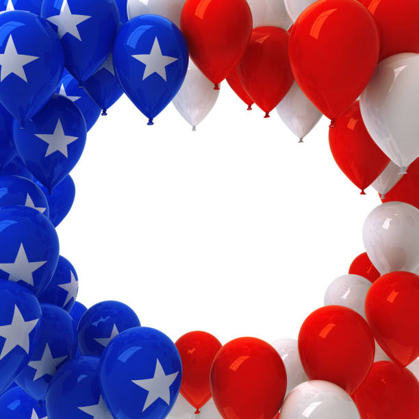 istock Red, white, and blue balloons background 1148278445