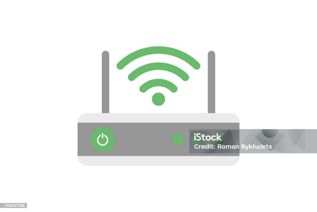 Router Illustration Sign Of Wifi Connection Internet Network Modem With  Waves Isolated On White Background Stock Illustration - Download Image Now  - iStock