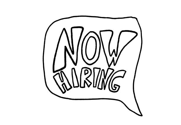 теперь найма цитатой концепции. векторная иллюстрация. - resume help wanted sign hired doodle stock illustrations