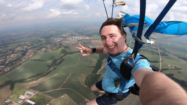 istock Skydiver selfie man after the free fall 1148306904