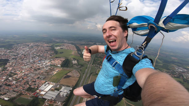 istock Skydiver selfie man after the free fall 1148306909