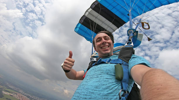 istock Skydiver selfie man after the free fall 1148306914