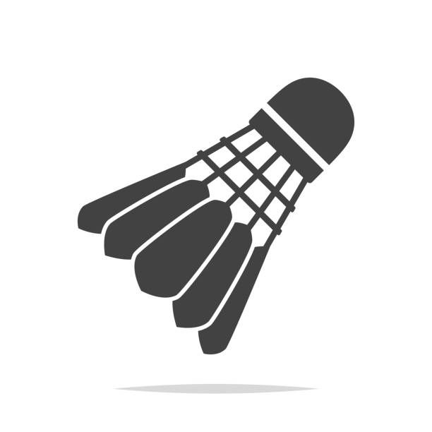 badminton shuttlecock ikona vektor izolovaný - badmintonový košíček stock ilustrace