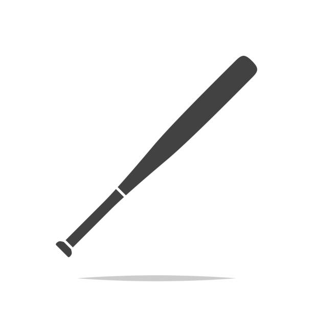 baseballschläger icon-vektor isoliert - baseballschläger stock-grafiken, -clipart, -cartoons und -symbole