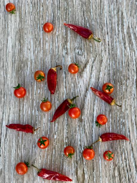Cherry tomatoes and hot red pepper