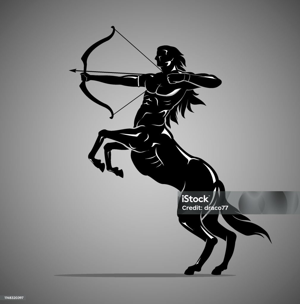 Sinh Vật Thần Thoại Centaur Archer Trong Minh Họa Silhouette Hình ...