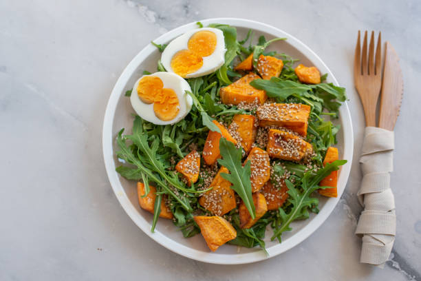Salada Fit de Batata Doce e Ovo: Leve e Saborosa - receita deliciosa profissional - passo 1