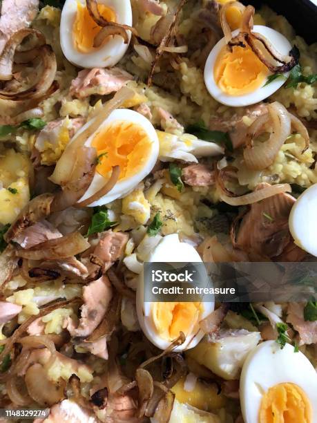 Image Of Homemade Kedgeree Dish Served Traditional Victorian British