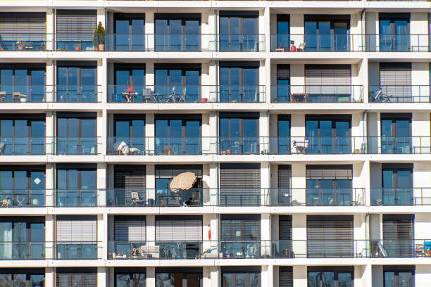 I look up at an apartment.