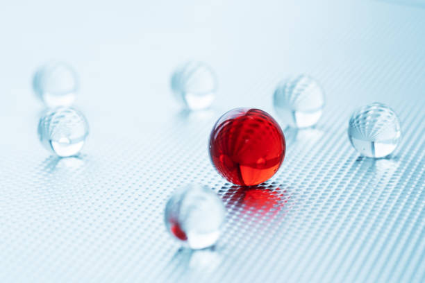 istock Glass balls on a metal surface 1148339629