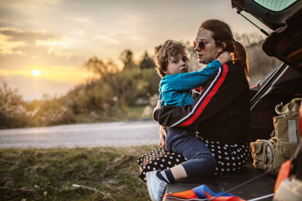 istock Mother and son on the road trip 1148341730