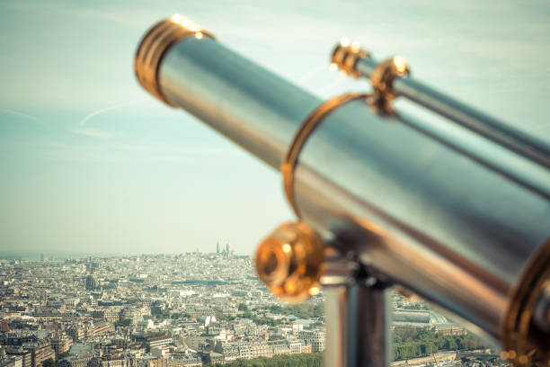 istock panoramic view over Paris with coin operated telescope 1148343153
