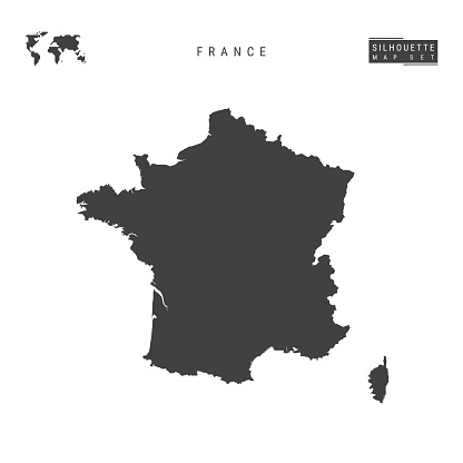 France Blank Vector Map Isolated on White Background. High-Detailed Black Silhouette Map of France.