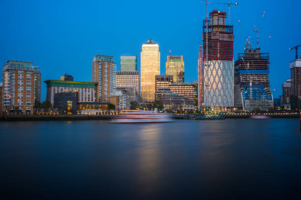 istock Long exposure, Canary Wharf with new development in London 1148352828