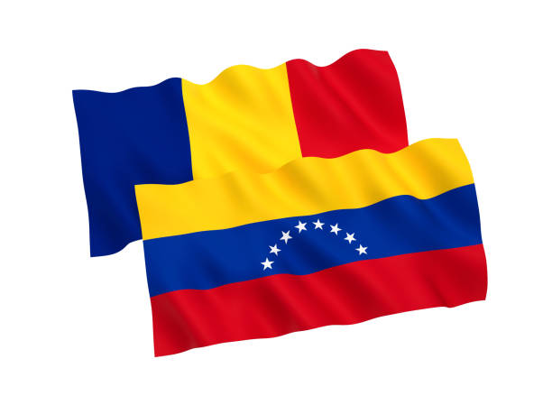 istock Flags of Venezuela and Romania on a white background 1148353032