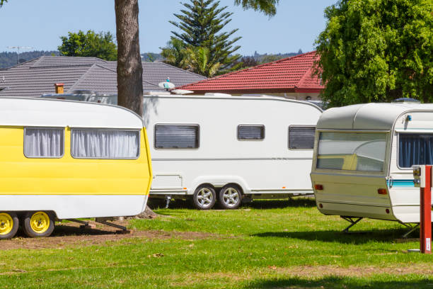 istock Caravans Motorhomes in a parking lot 1148357155
