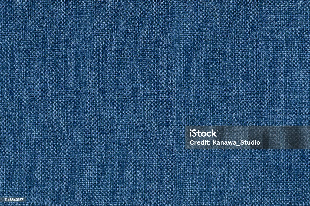 Blue denim fabric seamless texture Close up shot of colored sofa fabric texture Textile Stock Photo