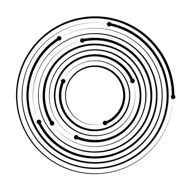 Vector illustration of Concentric circle geometric element. Vector illustration