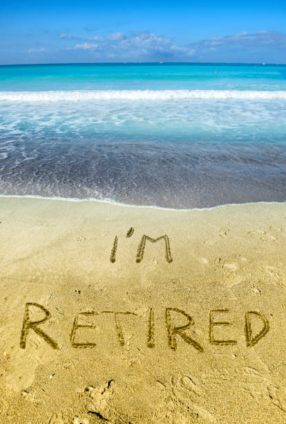 istock Retirement concept written on the beach 1148361695