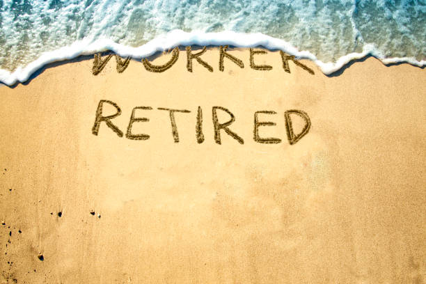 istock Retirement concept written on the beach 1148361701