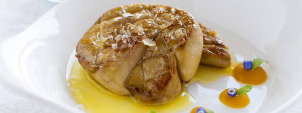 istock Foie Gras with Apple Sauce. Fried Goose Liver. 1148366270