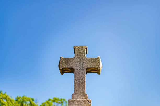 istock Old crosses and cemetery 1148373723