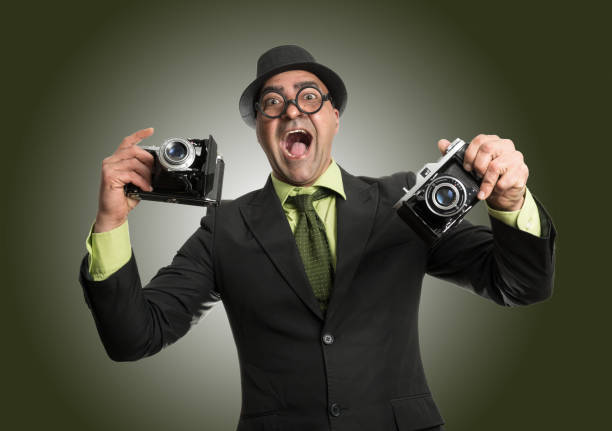 Vintage photographer in studio shot
