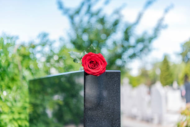 istock Flower on memorial stone close up 1148376971