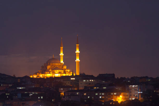 istock Fatih Mosque in Istanbul by night 1148378114