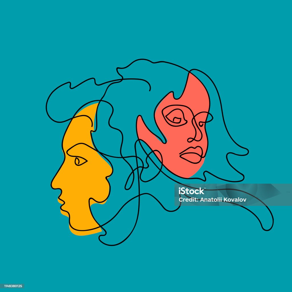 Female And Male Face Continuous Line Drawing Of Set Faces And Hairstyle Fashion Concept Woman Beauty Minimalist For Tshirt Slogan Design Print Graphics Style Vector Illustration Stock Illustration - Download Image Now - Female And Male Face Continuous Line Drawing Of Set Faces And Hairstyle Fashion Concept Woman Beauty Minimalist For Tshirt Slogan Design Print Graphics Style Vector Illustration Stock Illustration - Download Image Now -