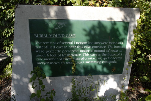 BAHAMAS, Grand Bahama Island, Eastern Side: Lucayan National Park, Sea Cave Interior. Burial Mound Cave