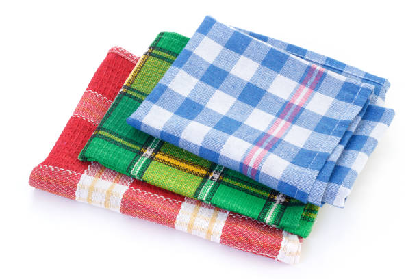 istock Colorful checkered kitchen towel napkins 1148384755