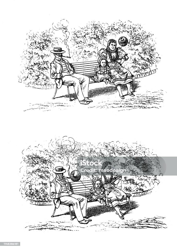 Dangerous habits 1886 stock illustration