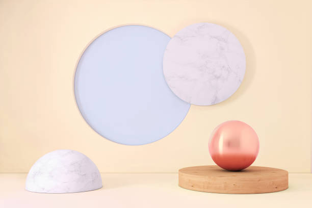 istock Abstract geometric stage like setup, with vivid colors. Copy space background 1148389788