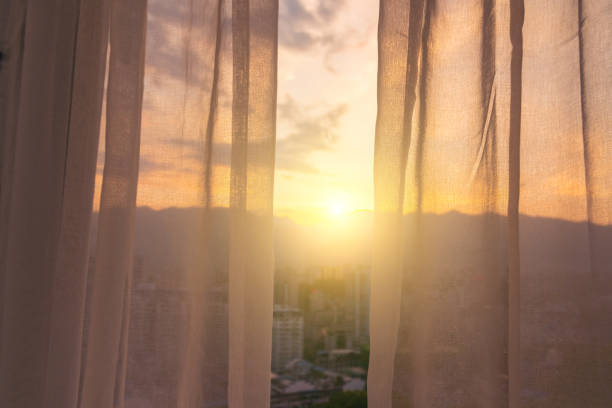 istock Curtains in the morning 1148405860