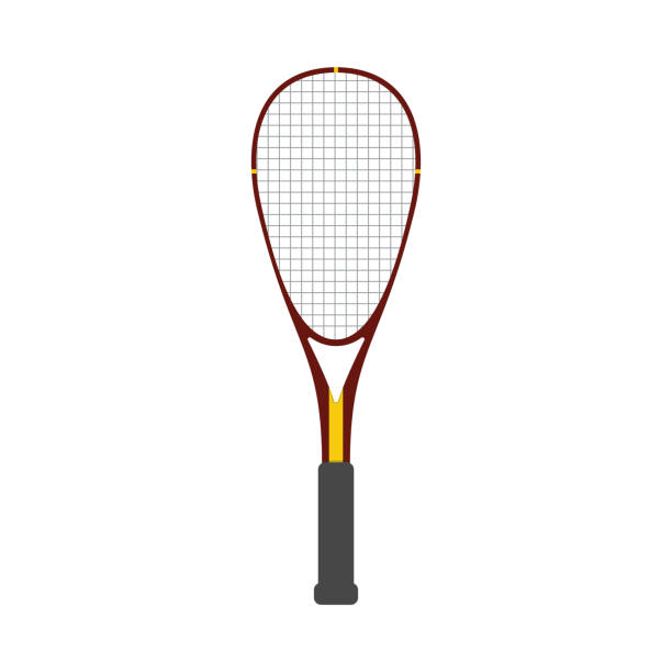 ilustrações, clipart, desenhos animados e ícones de ícone vermelho do esporte do raquete da polpa do vetor isolado - squash tennis
