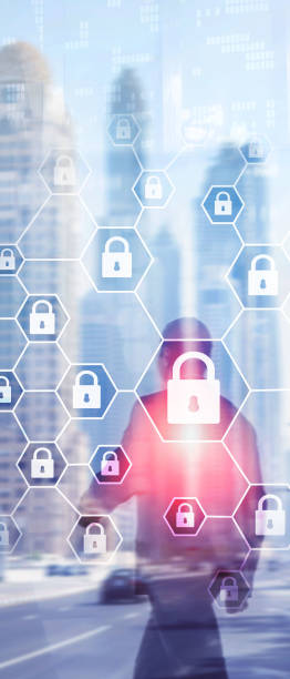 istock Vertical Panorama Banner. Cybersecurity, Information privacy, data protection, virus and spyware defense. 1148409342