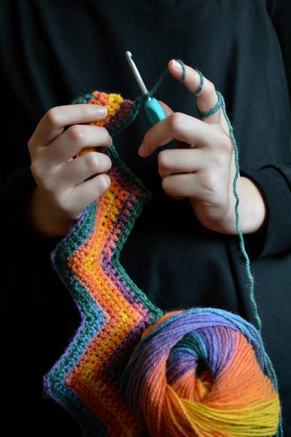istock Chevron rainbow tunisian crochet 1148409864