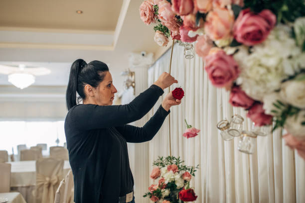 istock Woman making wedding decoration 1148412103
