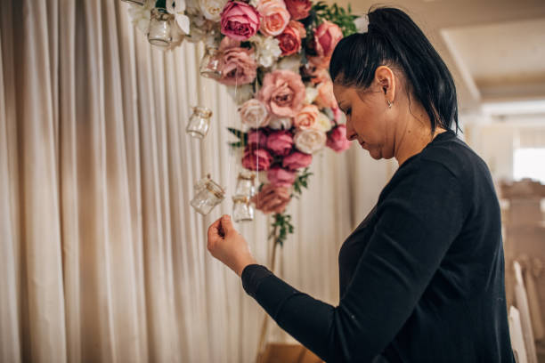 istock Woman making wedding decoration 1148412368