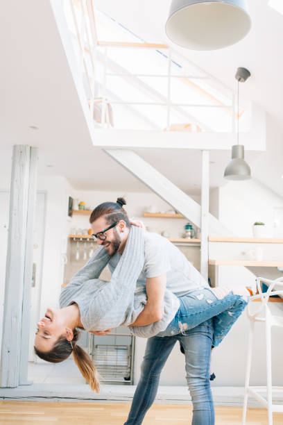 istock Couple having fun at home 1148417825