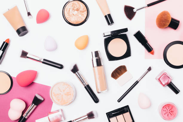 istock Makeup pattern background of beauty products 1148418452